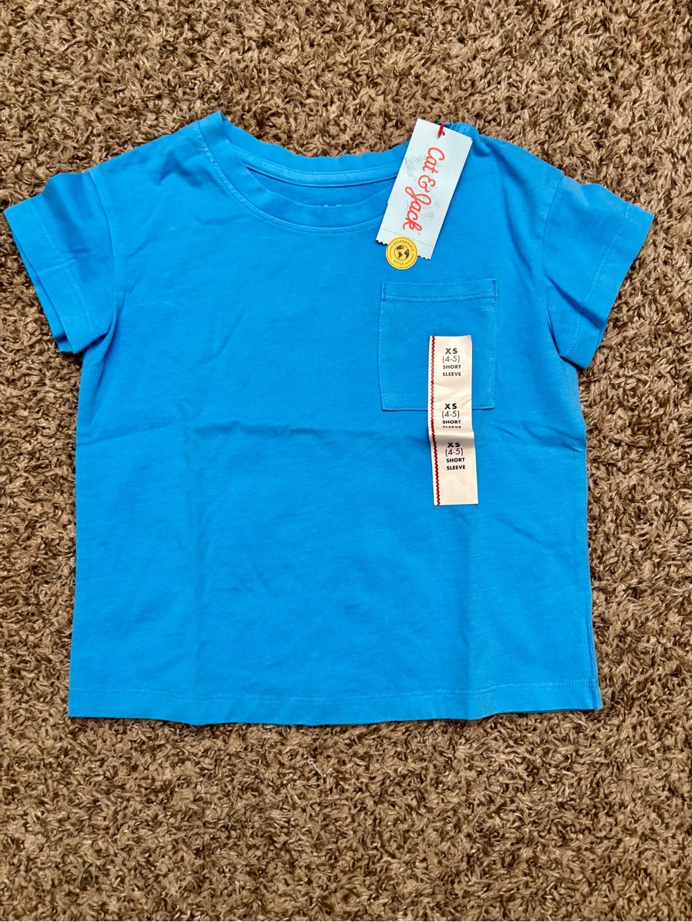 Cat & Jack Bright Blue Short Sleeve Pocket Tee for Kids